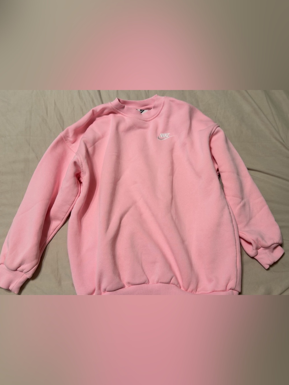 Nike Light Pink Crewneck Pullover - girl Logo Sweatshirt